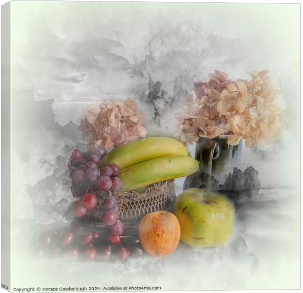Still life with fruit Canvas Print by Horace Goodenough