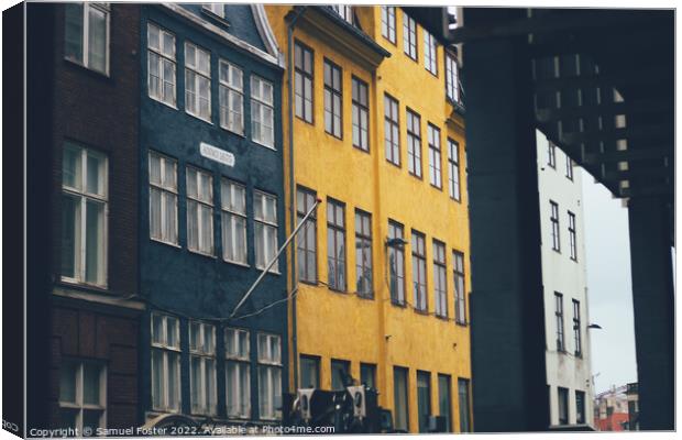 Copenhagen harbor Nyhavn colourful houses Canvas Print by Samuel Foster