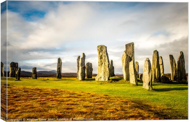Calanais Standing Stones Canvas Print by Heather Oliver