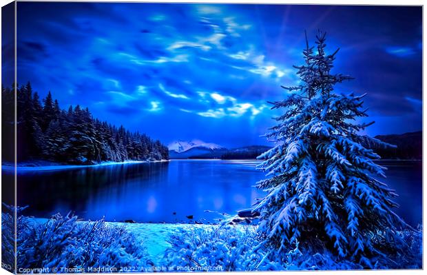 Maligne Lake Canvas Print by Thomas Maddison