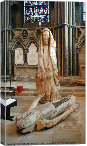 Mary and Jesus Sculpture Canvas Print by Richard Fairbairn