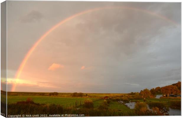 Rainbow over Blakeney Marshes Canvas Print by Nick Unitt