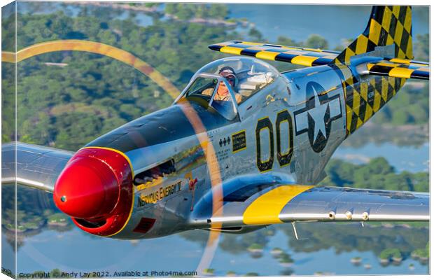 P-51D Mustang in the Air Canvas Print by Andy Lay