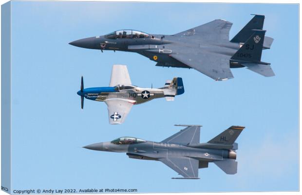 USAF Heritage Flight of Three Canvas Print by Andy Lay