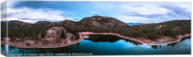 turquoise lake on the edge of a mountain with blue Canvas Print by steeve raye