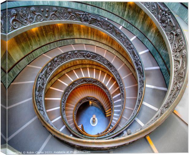 Snail Staircase Vatican Rome Canvas Print by Robin Clarke