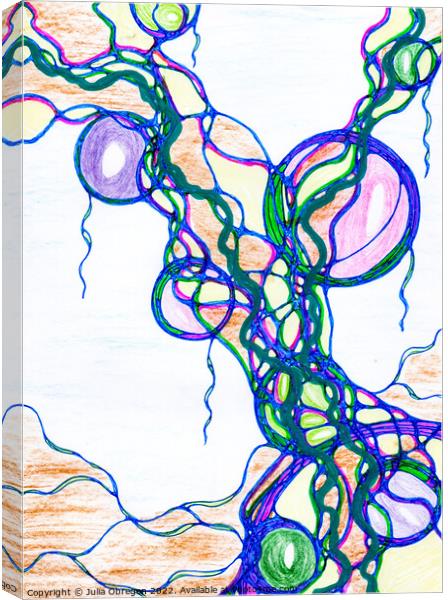 Hand-drawn neurographic illustration.  Canvas Print by Julia Obregon