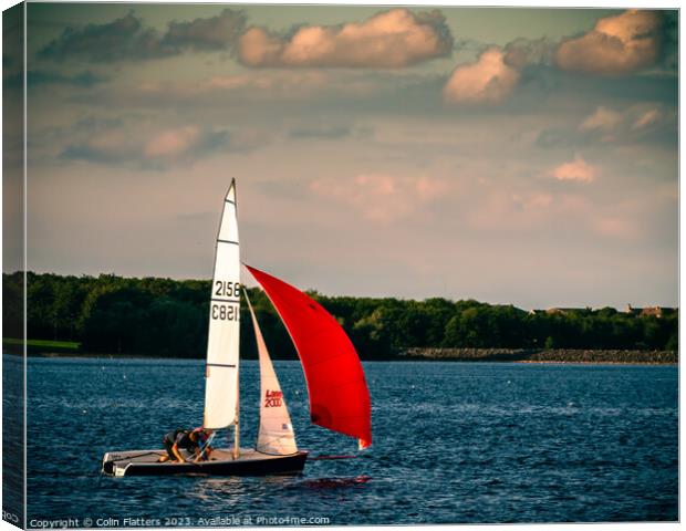 Red sails in the sunset Canvas Print by Colin Flatters