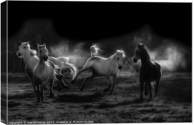 Crazy Horses Canvas Print by Neil Edwards