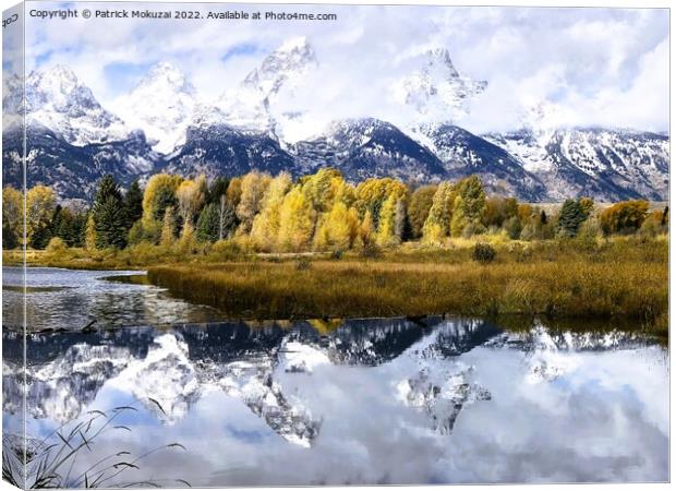 Teton National Park Autumn Canvas Print by Patrick Mokuzai