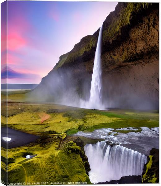 Seljalandsfoss Iceland Waterfalls Canvas Print by Dina Rolle