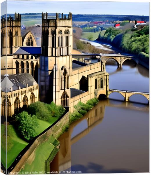 Durham City Cathedral View Canvas Print by Dina Rolle