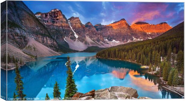 Moraine Lake, Canada Canvas Print by Dina Rolle