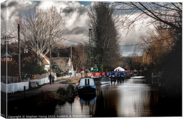 Mid Winter on the Kennet and Avon Canal Canvas Print by Stephen Young