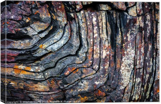 Geology Layers of Rock Canvas Print by Stephen Young