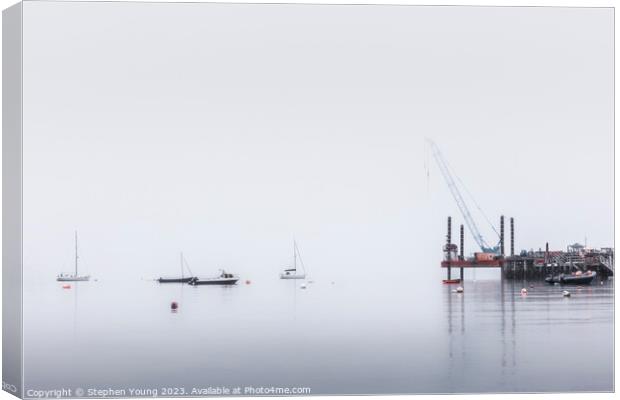 Swanage Sea Mist Canvas Print by Stephen Young