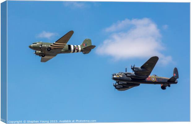 C-47 Dakota - Avro Lancaster Canvas Print by Stephen Young