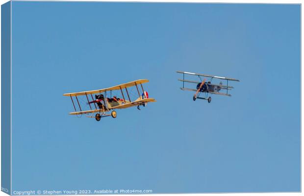 Vintage Biplane and Triplane Canvas Print by Stephen Young