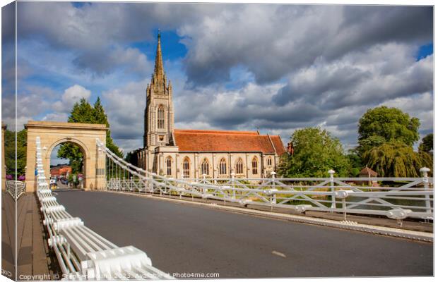 All Saints Church from Marlow Bridge England Canvas Print by Stephen Young