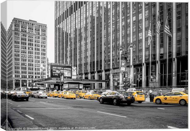 Yellow Cabs New York Canvas Print by Stephen Young