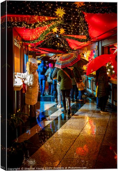 Christmas Market, Cologne, Germany Canvas Print by Stephen Young