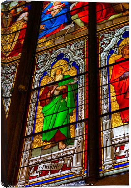 Stained Glass Window, Cologne Cathedral, Germany Canvas Print by Stephen Young