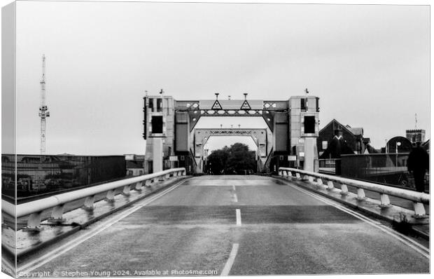 The Enigmatic Bridge Between Hamworthy and Poole, England Canvas Print by Stephen Young