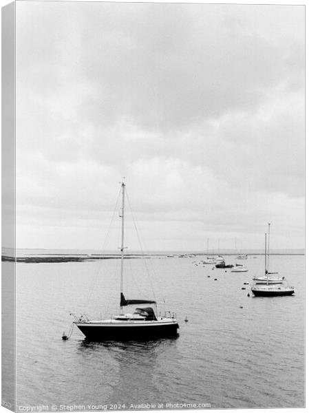 Tranquil Waters: A Black & White Stud Canvas Print by Stephen Young