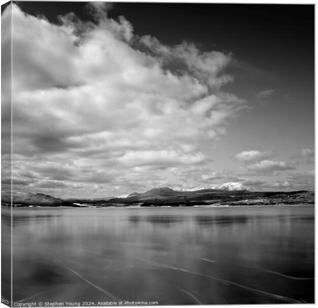 Dark Ice Frozen Waters of the Scottish Highlands Canvas Print by Stephen Young
