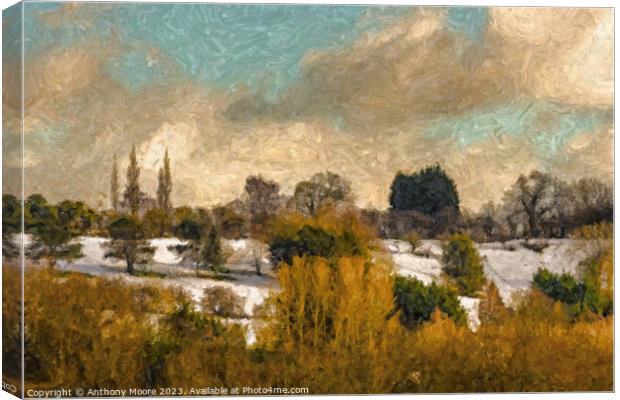 Landscape on the Hill. Canvas Print by Anthony Moore