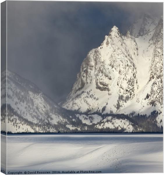 Clearing Winter Storm, Grand Tetons, Wyoming, USA Canvas Print by David Roossien