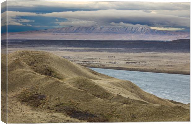 White Bluffs, Clearing Winter Storm, Hanford Reach Canvas Print by David Roossien