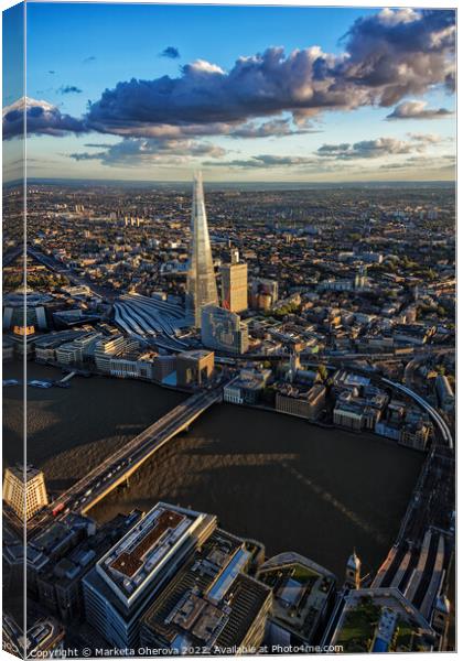 Aerial view London Landscape city financial Capital UK Canvas Print by Spotmatik 