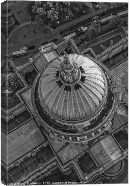 Aerial London overhead dome St Pauls Cathedral Canvas Print by Spotmatik 