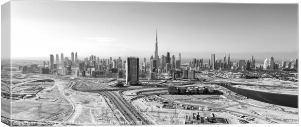 Aerial view of development Dubai city Skyline UAE  Canvas Print by Spotmatik 