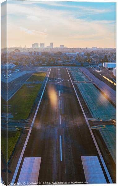 Aerial POV view of aircraft taking off California Canvas Print by Spotmatik 