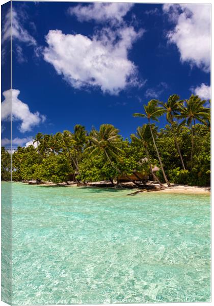 Bora Bora Palm trees tropical luxury vacation resort Canvas Print by Spotmatik 