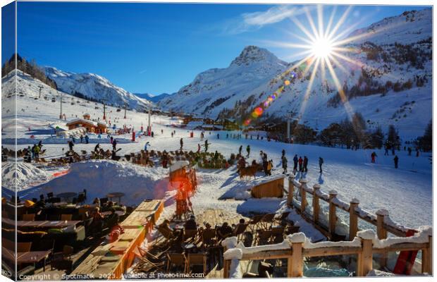 Ski resort France Alps sport winter outdoors  Canvas Print by Spotmatik 