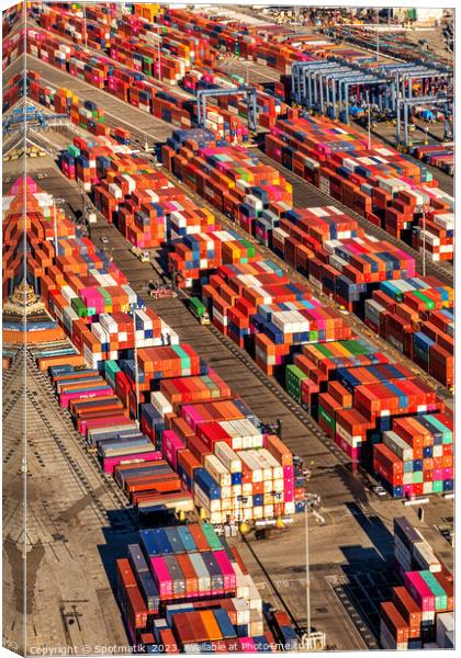 Port of Los Angeles container docks California America Canvas Print by Spotmatik 