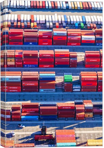 Cargo freight containers Port of Los Angeles California  Canvas Print by Spotmatik 