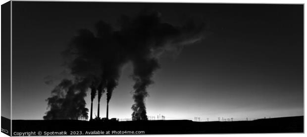 Arizona Power plant at sunrise emitting smoke and steam  Canvas Print by Spotmatik 