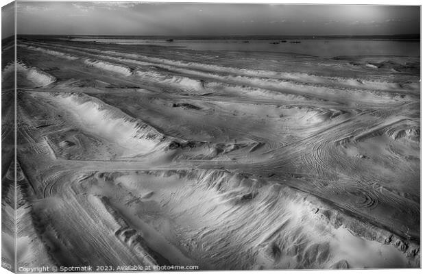 Aerial Ft McMurray surface mining Oilsands Alberta Canada  Canvas Print by Spotmatik 
