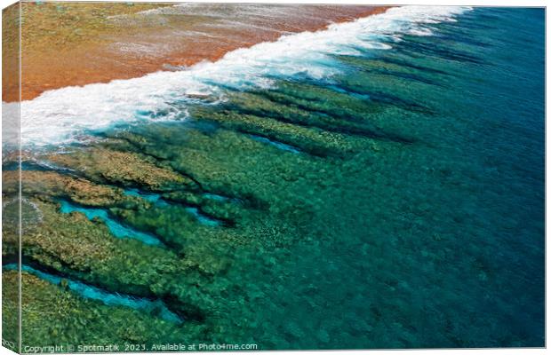 Aerial Bora Bora French Polynesia a coral paradise  Canvas Print by Spotmatik 