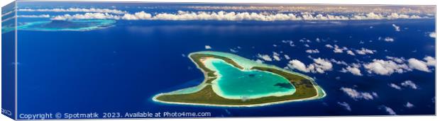 Aerial Panorama Tupai Bora Bora Tahaa South Pacific  Canvas Print by Spotmatik 