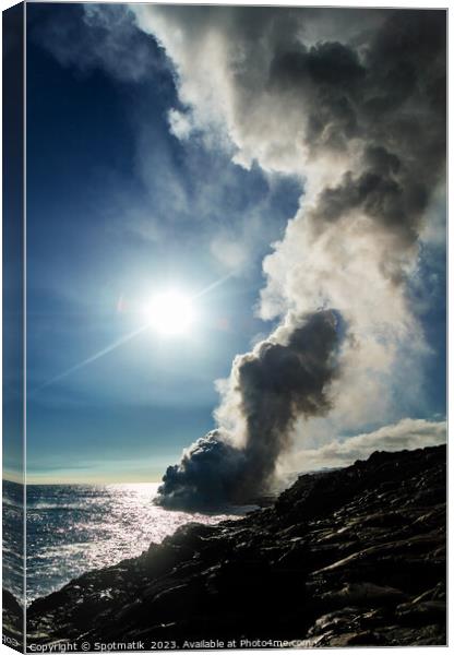 Big Island Hawaii molten magma from Kilauea volcano  Canvas Print by Spotmatik 