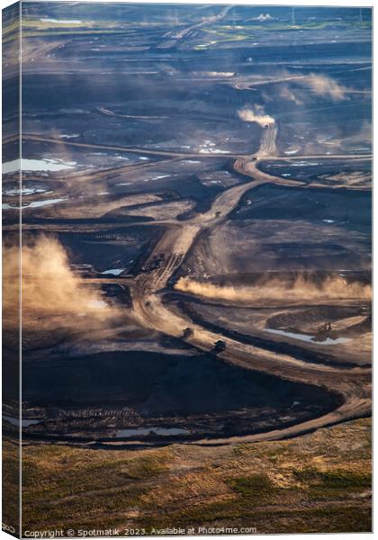 Aerial view Petroleum Industrial oil mining site Alberta  Canvas Print by Spotmatik 