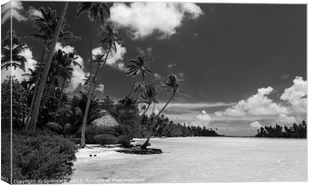 Bora Bora Tahitian sandy beach lagoon French Polynesia  Canvas Print by Spotmatik 