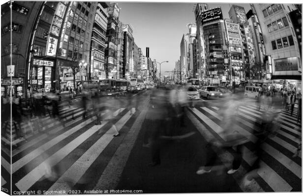 Tokyo Japan Ginza Shibuya district people pedestrian crossing  Canvas Print by Spotmatik 