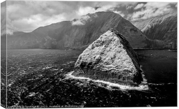 Aerial coastal view rocky seabird sanctuaries Molokai Hawaii  Canvas Print by Spotmatik 