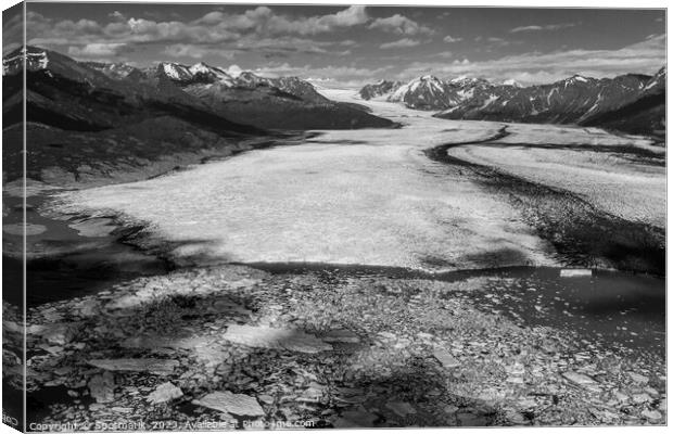 Aerial view Chugach Mountains Knik glacier Alaska America Canvas Print by Spotmatik 